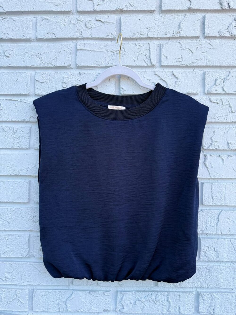 Skies Are Blue Navy Muscle Tank Size Medium